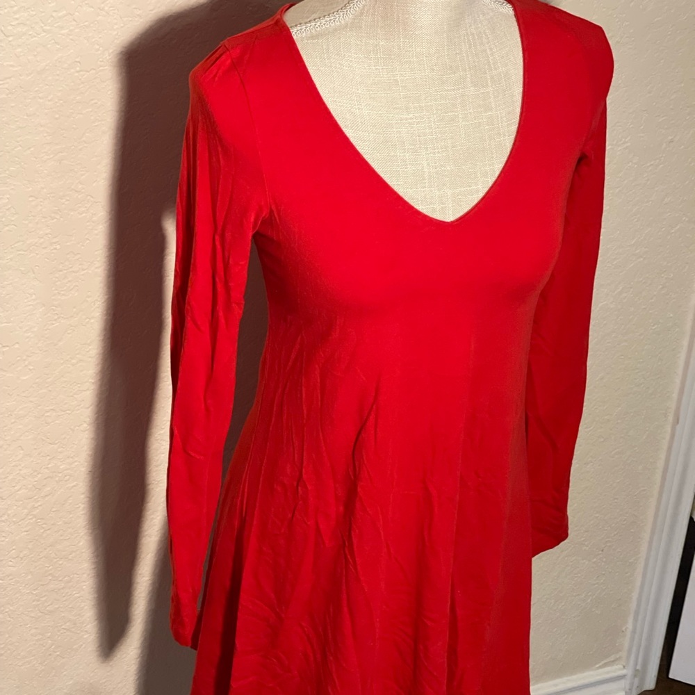 Red T-shirt dress